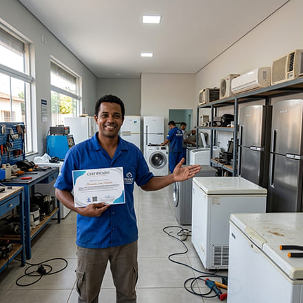Aluno do Curso de Refrigera��o Dom�stica Passo a Passo