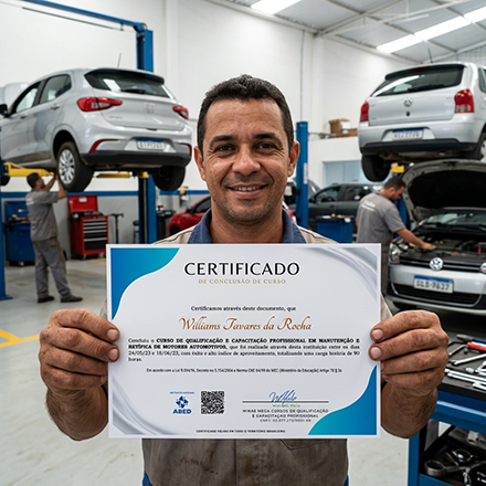 Aluno do Curso de Ret�fica de Manuten��o e Ret�fica de Motores