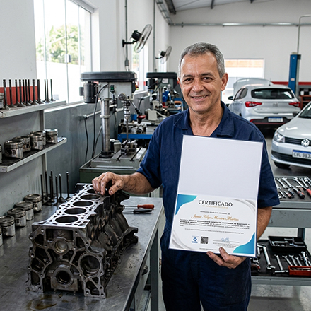 Aluno do Curso de Ret�fica de Motores com Certificado