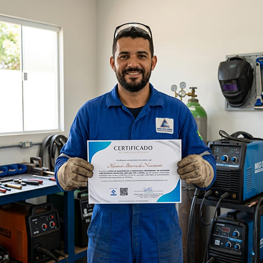 Aluno do Curso de Soldagem