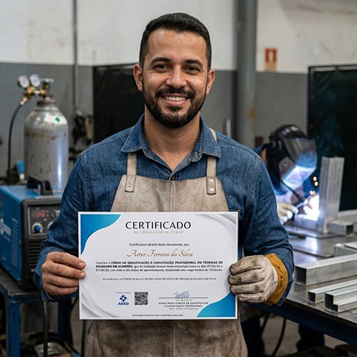 Aluno do Curso de Soldagem em Alum�nio