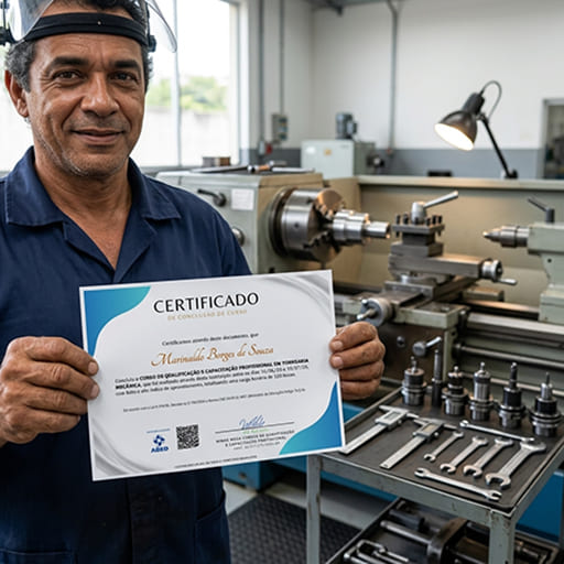 Aluno do Curso de Tornearia Mec�nica